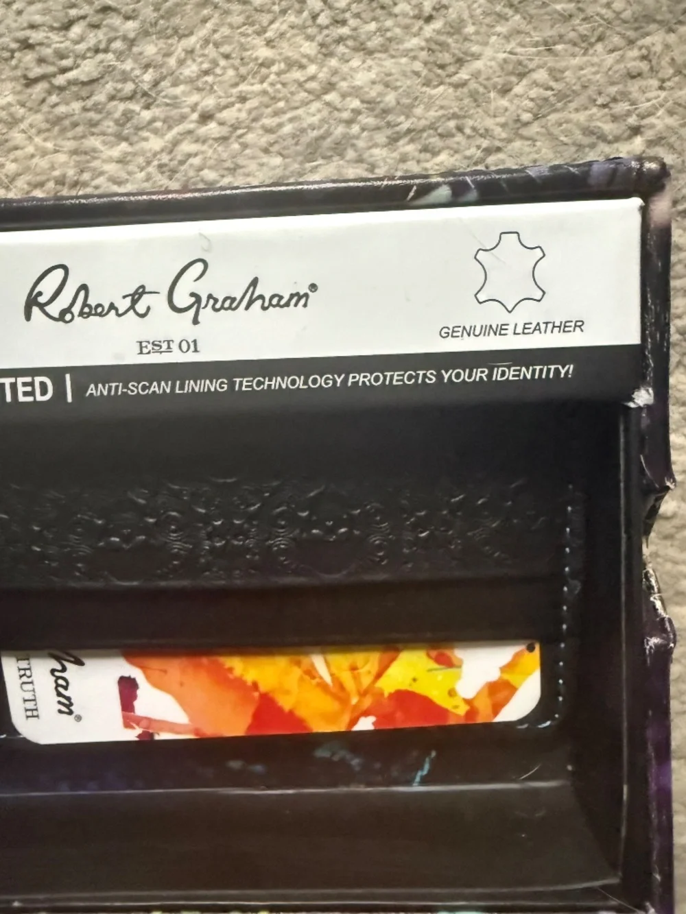 Robert Graham Brand New Wallet Retail $128; Black Leather